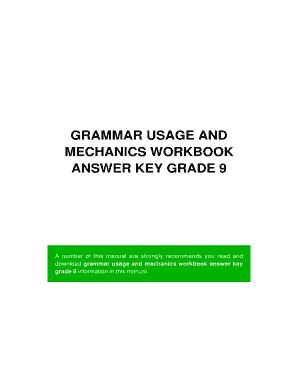 grammar usage and mechanics workbook answer key grade 12 Kindle Editon