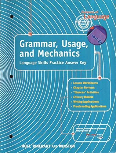 grammar usage mechanics book answers Reader