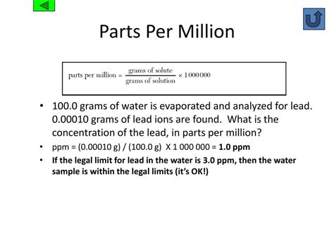 grams per liter to parts per million