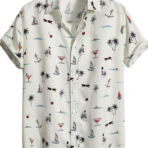 graphic button down shirts men