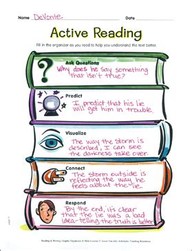 graphic organizer for active reading answer key PDF