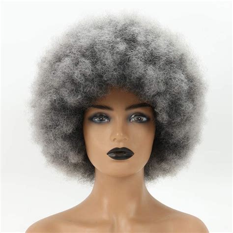 gray afro wigs