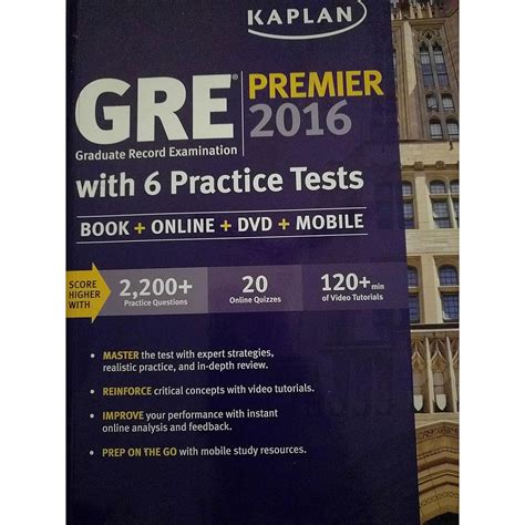 gre premier 2016 with 6 practice tests book online dvd mobile Epub