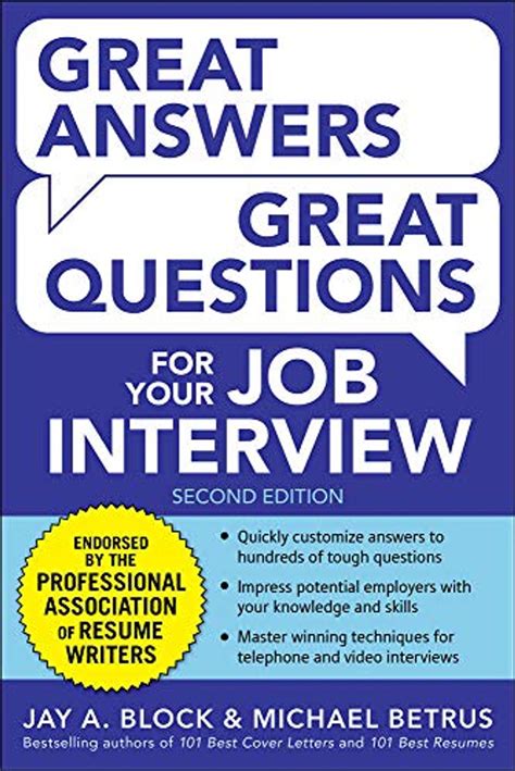 great answers great questions for your job interview 2nd edition Doc