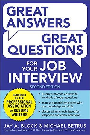 great answers great questions for your job interview 2nd edition Doc