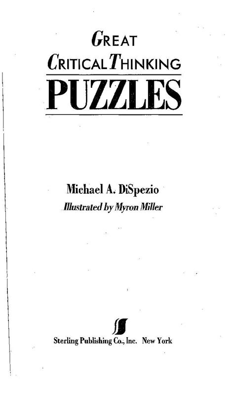 great critical thinking puzzles Reader