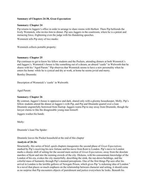 great expectations chapter 24 summary Doc