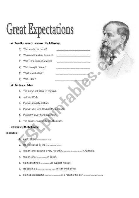 great expectations worksheet answers Doc