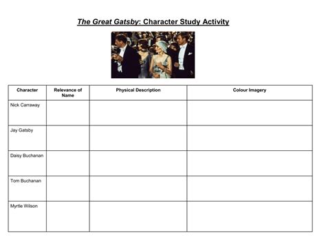 great gatsby character worksheet answers Epub