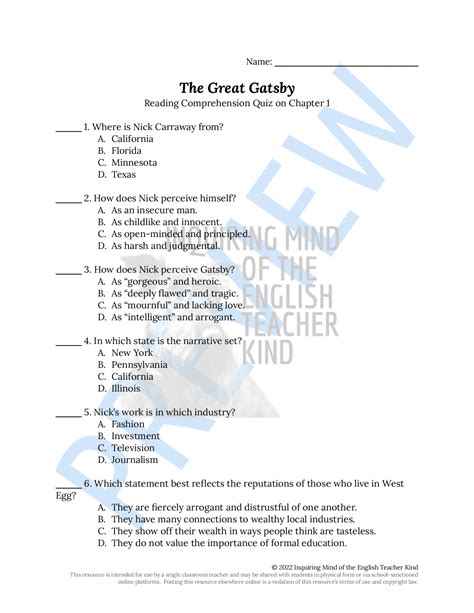 great gatsby contemporary classic study answers PDF