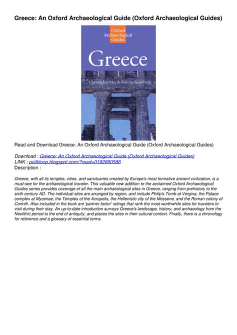 greece an oxford archaeological guide oxford archaeological guides Doc