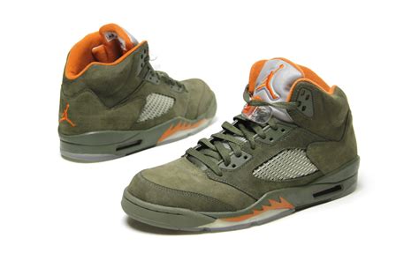 green and orange jordan 5