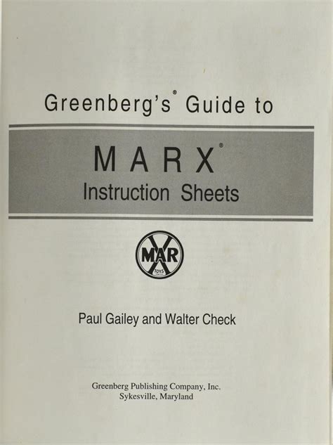 greenbergs guide to marx instruction sheets Doc