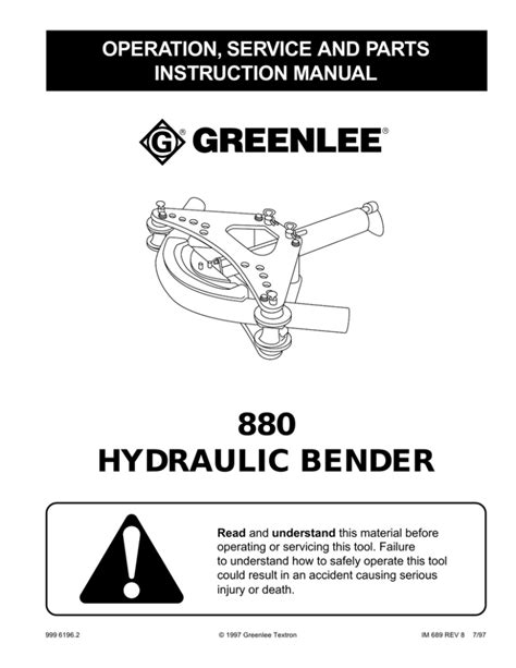 greenlee pipe bender manual pdf PDF