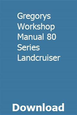 gregorys workshop manuals free downloads PDF