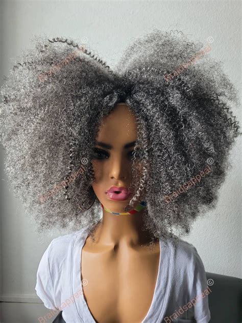 grey afro wigs