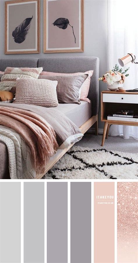 grey and rose bedroom