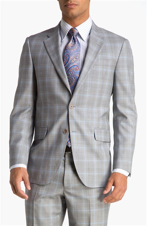 grey plaid suit