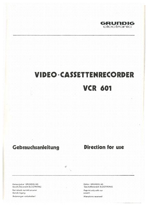 grundig vcr user guide Kindle Editon