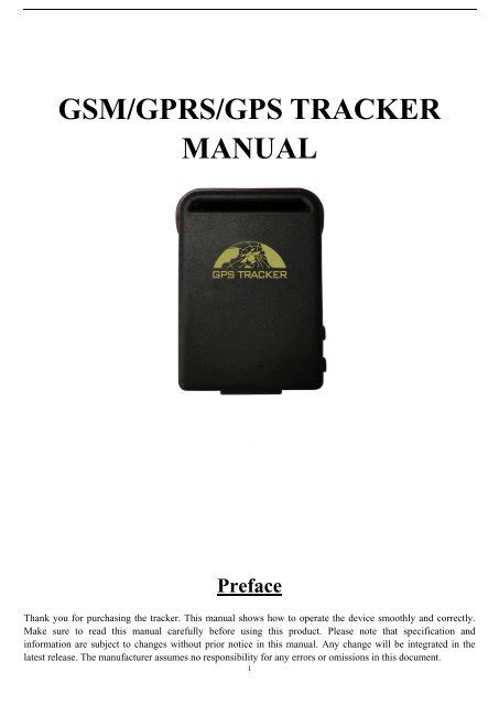 gsm gprs gps tracker manual PDF