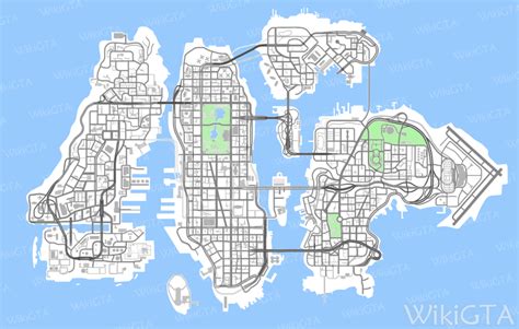 gta 4 map layout