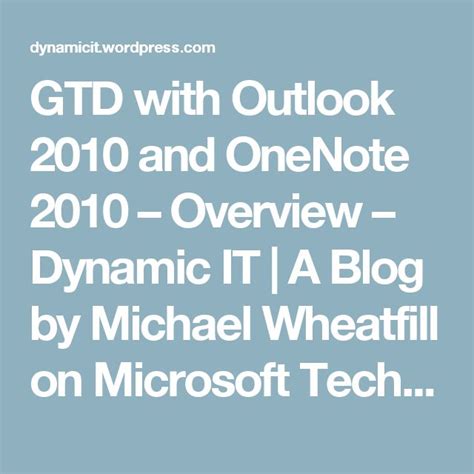 gtd and outlook 2010 david allen Ebook PDF