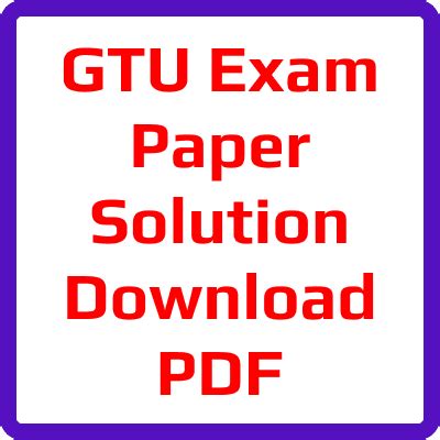 gtu exam paper solution Epub