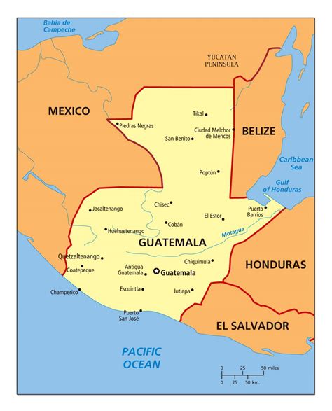 guatemala map international travel maps Kindle Editon