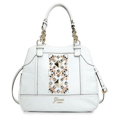 guess white handbag