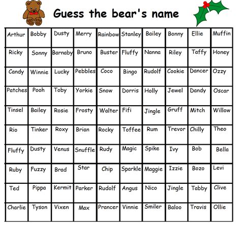 guess-the-teddy-bear39s-name-sheet Ebook Doc
