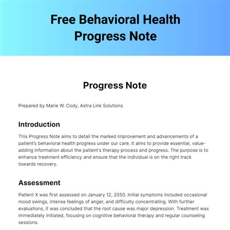 guide mental health progress notes template PDF