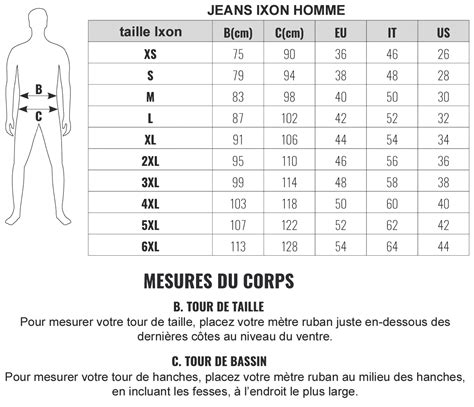 guide taille 48 homme