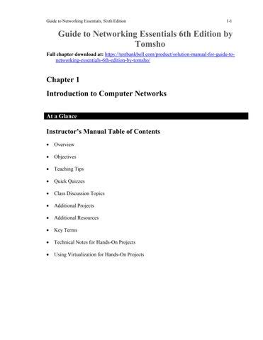 guide to networking essentials 6th answer key Doc