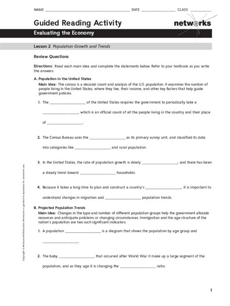 guided reading for 12th grade econ Doc