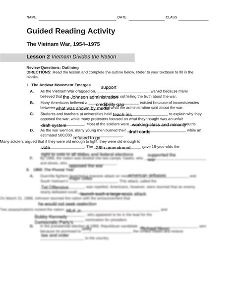 guided reading the war at home Epub