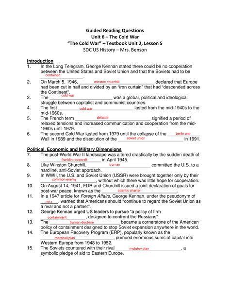 guided the cold war thaws answers Epub