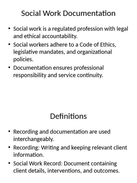 guidelines for social work documentation Epub
