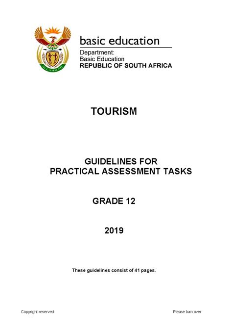 guidelines for tourism school tasks Epub