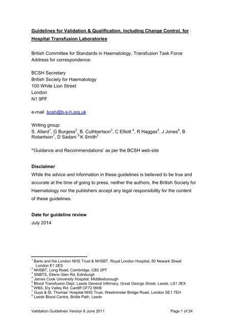 guidelines for validation qualification including change PDF