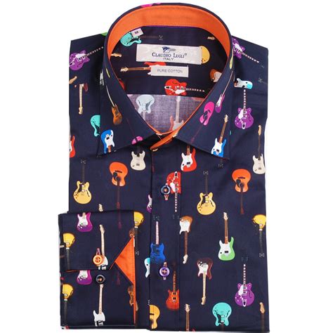 guitar neck button up shirt