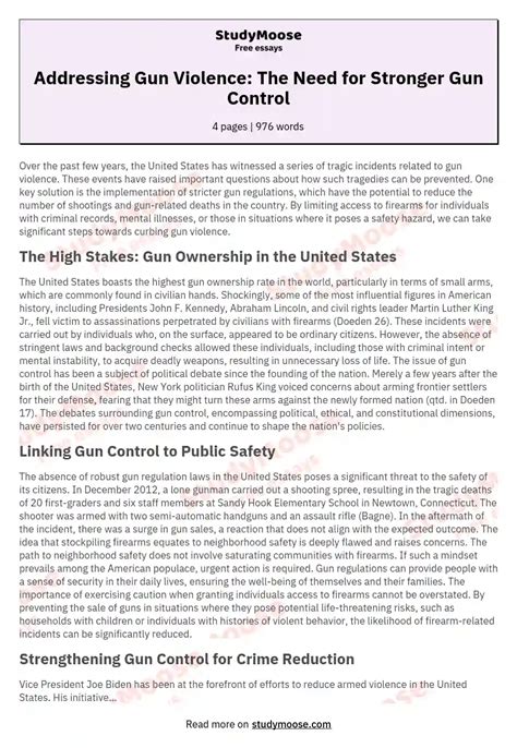 gun control intro research paper Doc