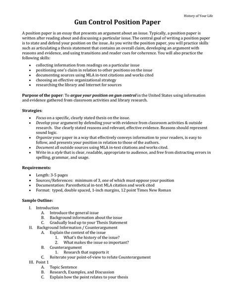 gun control paper outline PDF