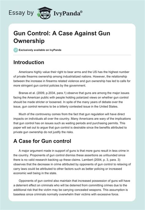 gun control research paper outline Epub