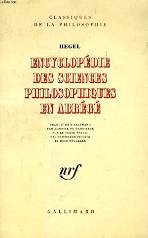 gwf hegel encyclopedie des sciences philosophiques en abrege Doc
