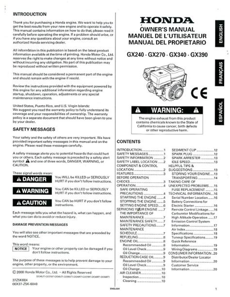 gx270 gasoline repair manual Kindle Editon