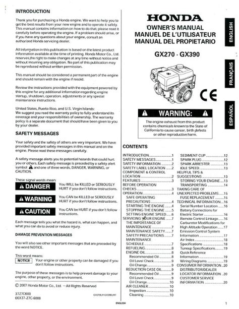 gx270 gasoline repair manual Kindle Editon