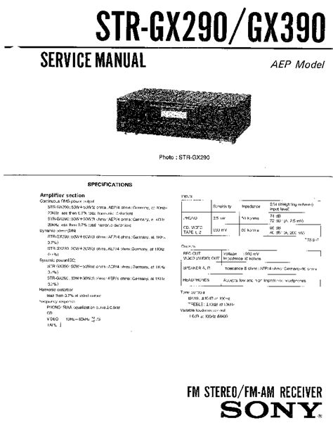 gx390 service manual sony parts oners PDF