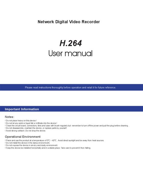 h 264 network digital video recorder user manual Reader