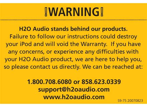 h2o audio ish3 5a1 headphones owners manual PDF