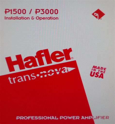 hafler p1500 amps owners manual Reader